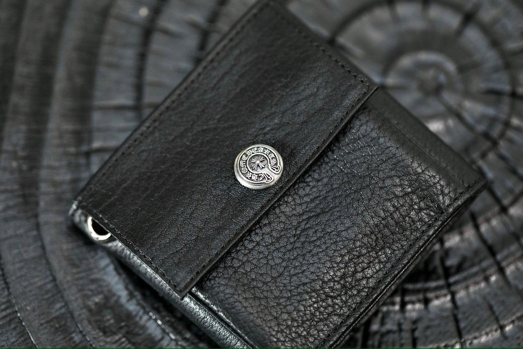 Chrome Hearts Luxury Fashion Trend Italian Cowhide 925 Sterling Silver Accessories Couple Men's And Women's Models Folding Card Case Card Holder Bags Bag #76515
