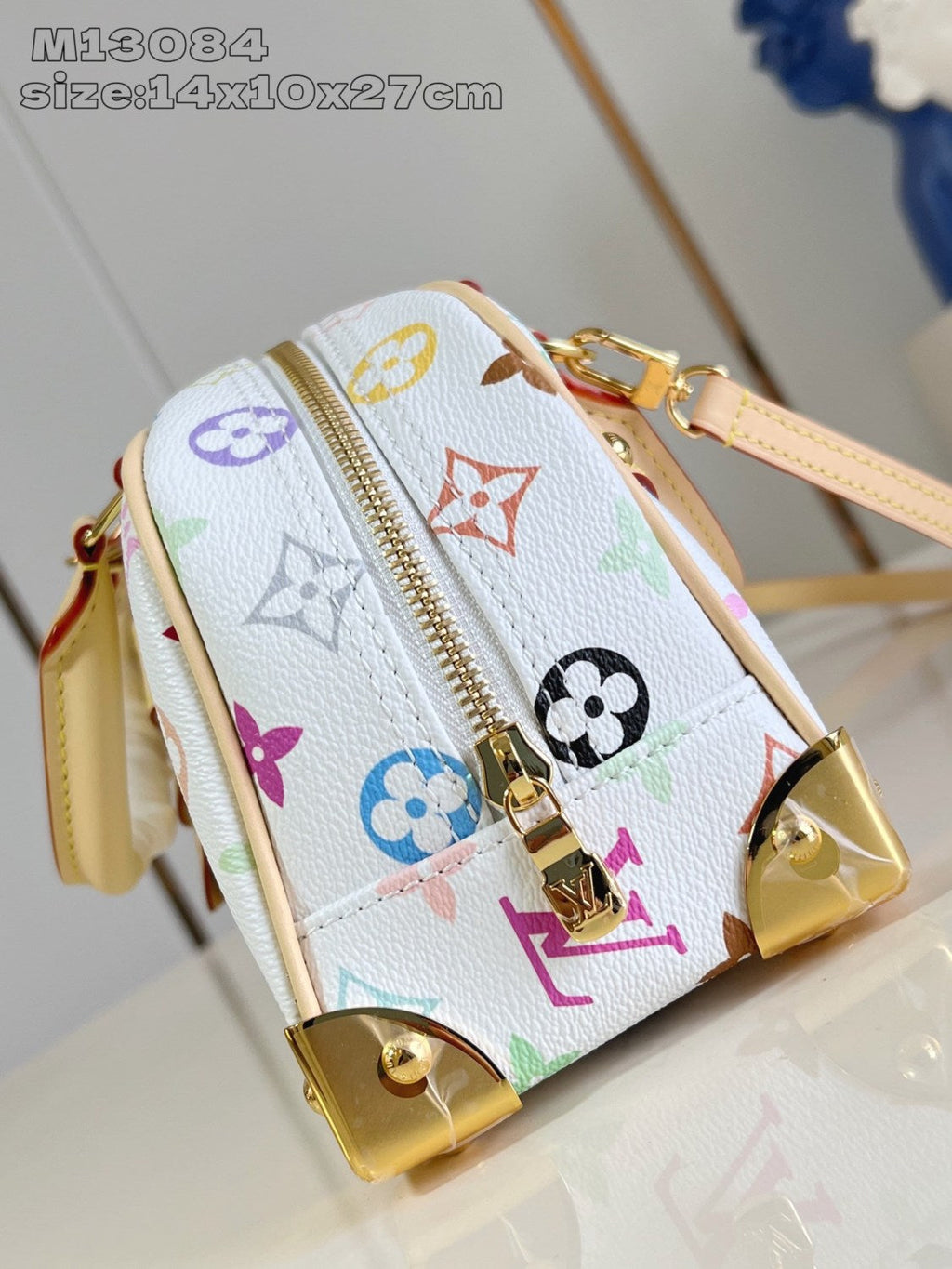 Louis Vuitton LV x TM Handbag East West Women's Removable Shoulder Strap Zipper Closure Colorful Monogram Printed Printed Coated Canvas Leather Trimmed Shoulder Crossbody Bag Bags #75437
