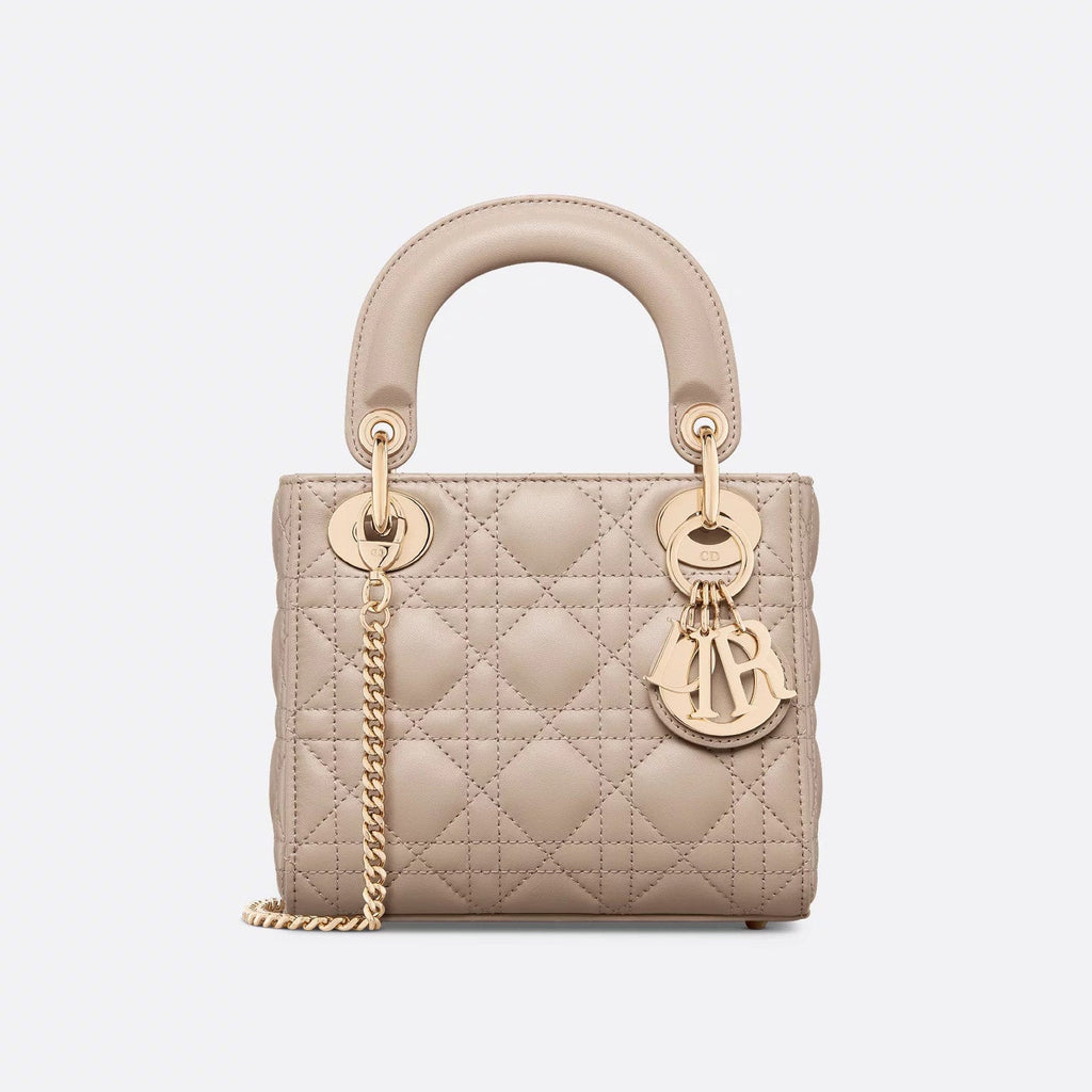 Dior Lady Women's Solid Color Metal Pendant Removable Chain Shoulder Strap Wicker Pattern Sheepskin Leather Single Shoulder Crossbody Handbag Bag Bags #77461