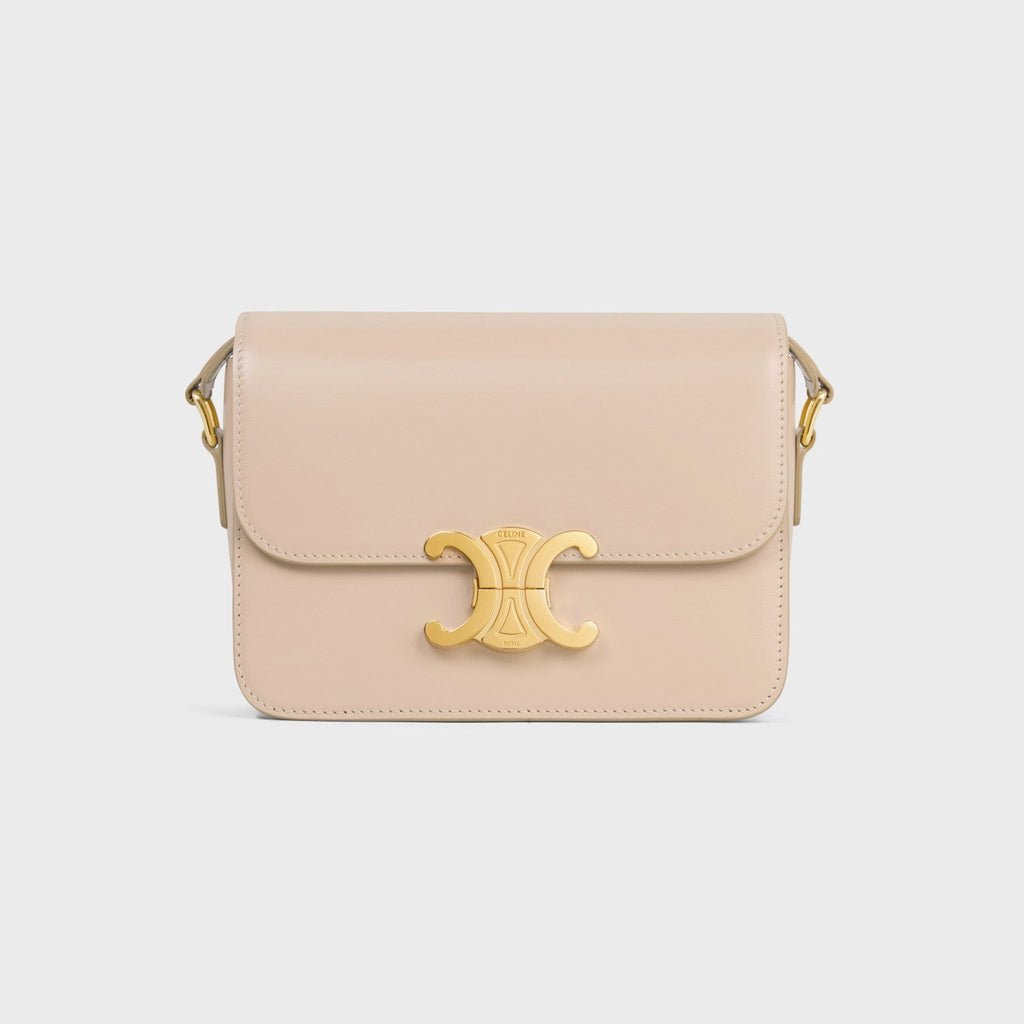 Celine Teen Triomphe Glossy Cow Leather Handbags Women's Temperament Luxury Solid Colour Temperament Crossbody Bag Logo Handbags Bag Bags #71965
