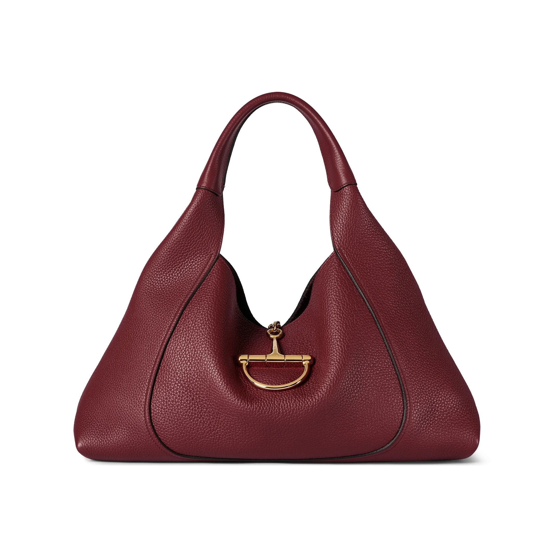 Gucci Softbit Women's Solid Color Horsebit Buckle Leather Tote Shoulder Bag Bags #76195