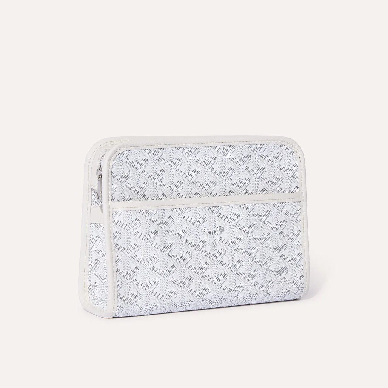 GOYARD Jouvence Men's and Women's Old Flower Full Print Zipper Closure Canvas Patchwork Leather Wash Bag Clutch Bags #75739
