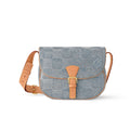 Louis Vuitton Montsouris Men's Solid Vintage Magnetic Buckle Closure Coated Canvas Denim Shoulder Crossbody Bag Bags #76845