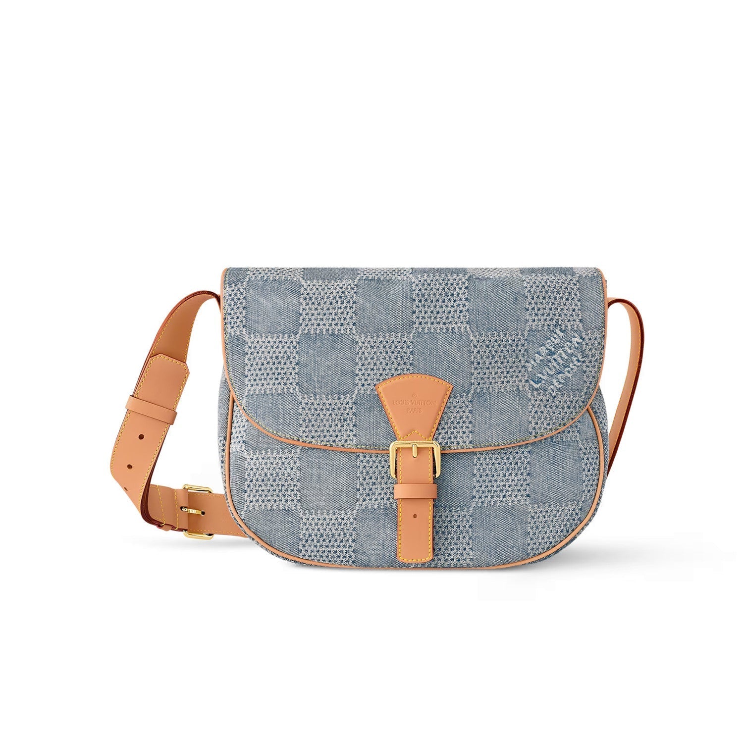 Louis Vuitton Montsouris Men's Solid Vintage Magnetic Buckle Closure Coated Canvas Denim Shoulder Crossbody Bag Bags #76845