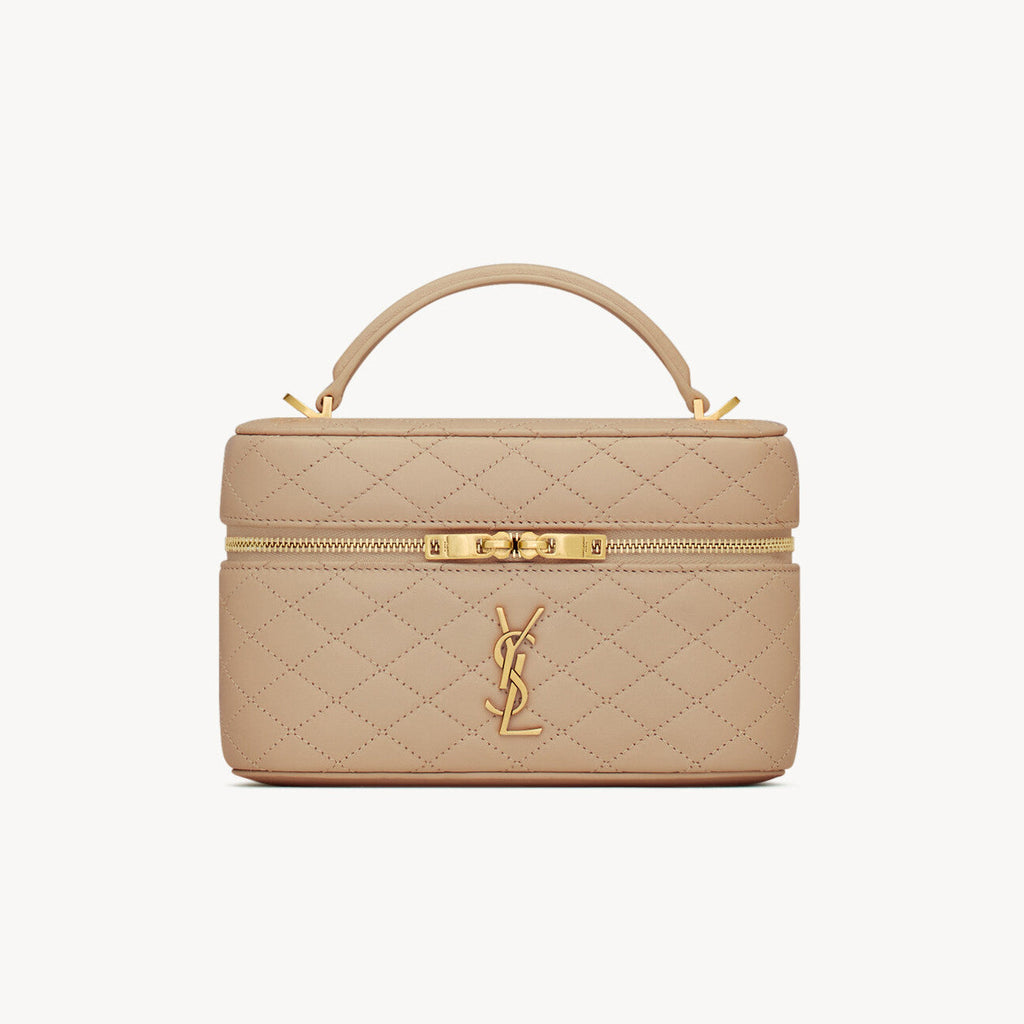 SAINT LAURENT GABY VANITY BAG Ladies Solid Color Detachable Adjustable Shoulder Strap Lambskin Shoulder Handbag Cosmetic Bag #76574