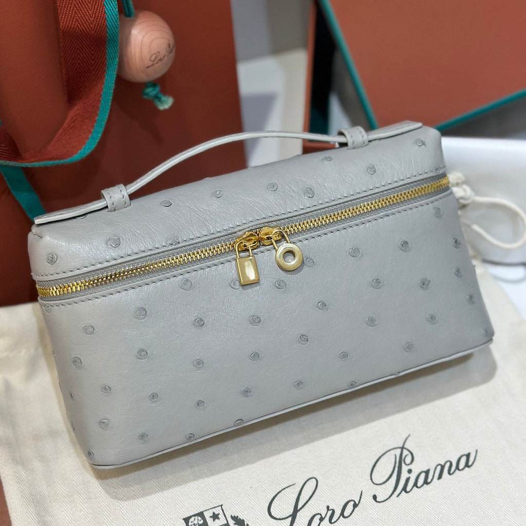 Loro Piana Extra pocket L19 Extra Pocket Women's Solid Color Double Zipper Closure Calfskin Shoulder Bag Bags #75346