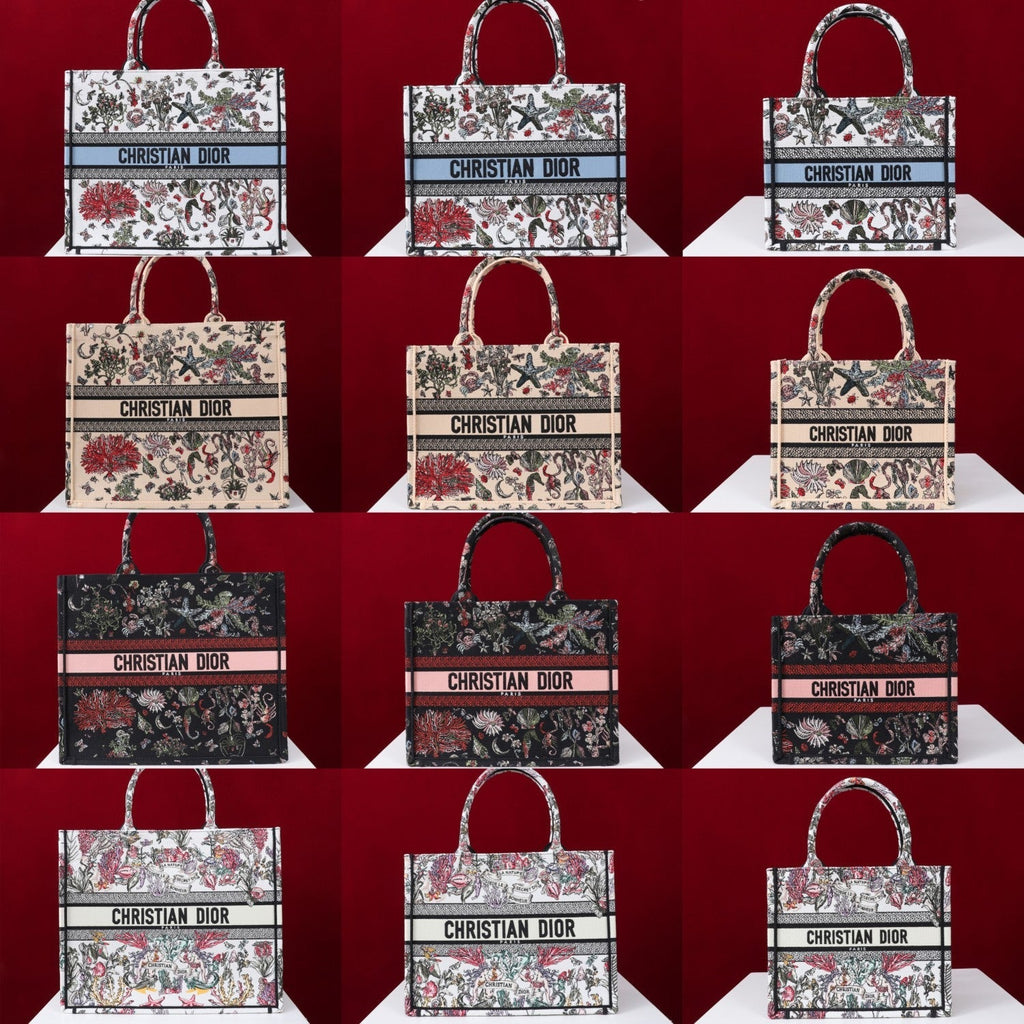 Dior Book Tote Women's Pattern Printed Embroidered Letter Printed Tweed Canvas Tote Bag Bags (please Contact Customer Service For Colour Selection Before Purchase) #76615