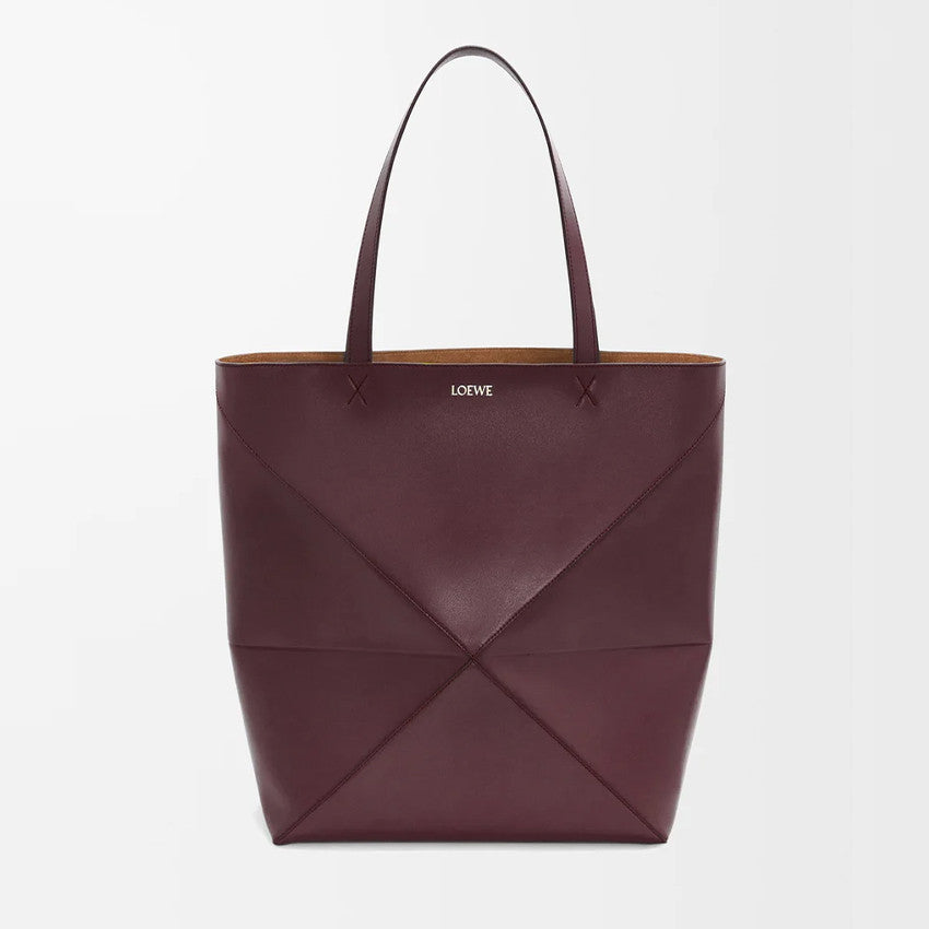 Loewe Women's XL Shiny Calfskin Puzzle Fold Tote Bag Vintage Solid Color Handbag Bags 0011091782 #81324