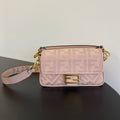 Fendi Women's FF Printed Flap Magnetic Clasp Closure Jacquard Fabric Baguette Bag Shoulder Tote Handbag Bags #76386