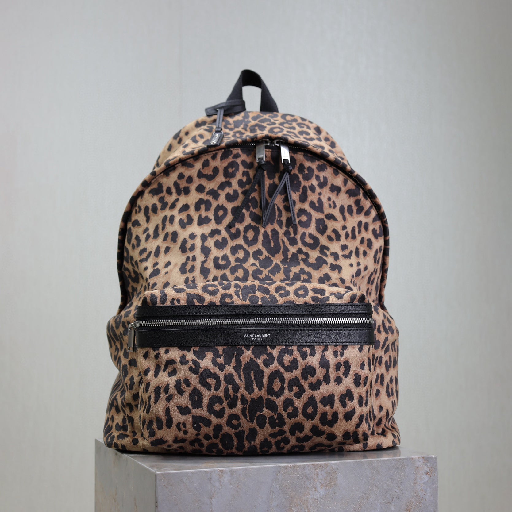 CITY Saint Laurent Embroidered Letter Fabric Leather Panel Backpack Schoolbag Bag Bags #76462