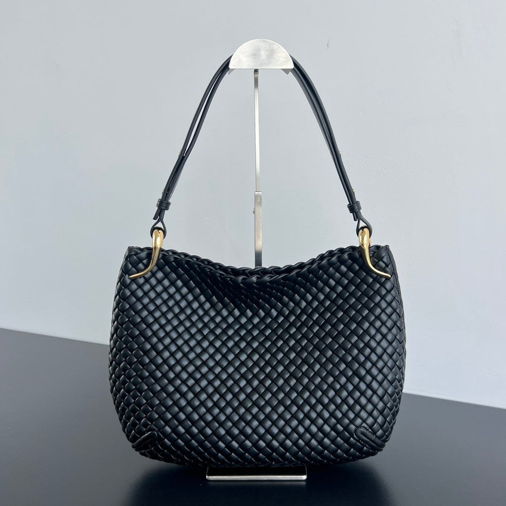 Bottega Veneta  clicker Metallic Finish Intreccio Woven Magnetic Clasp Tote Shoulder Bag Women's Luxury Elegant Bags 730968V01D12250 Ngvp #1985