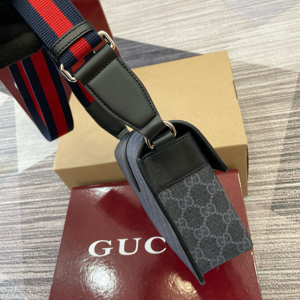 Gucci Men's Adjustable Shoulder Strap Solid Color Letter Print Buckle Closure Single Shoulder Crossbody Bag Bags #77194