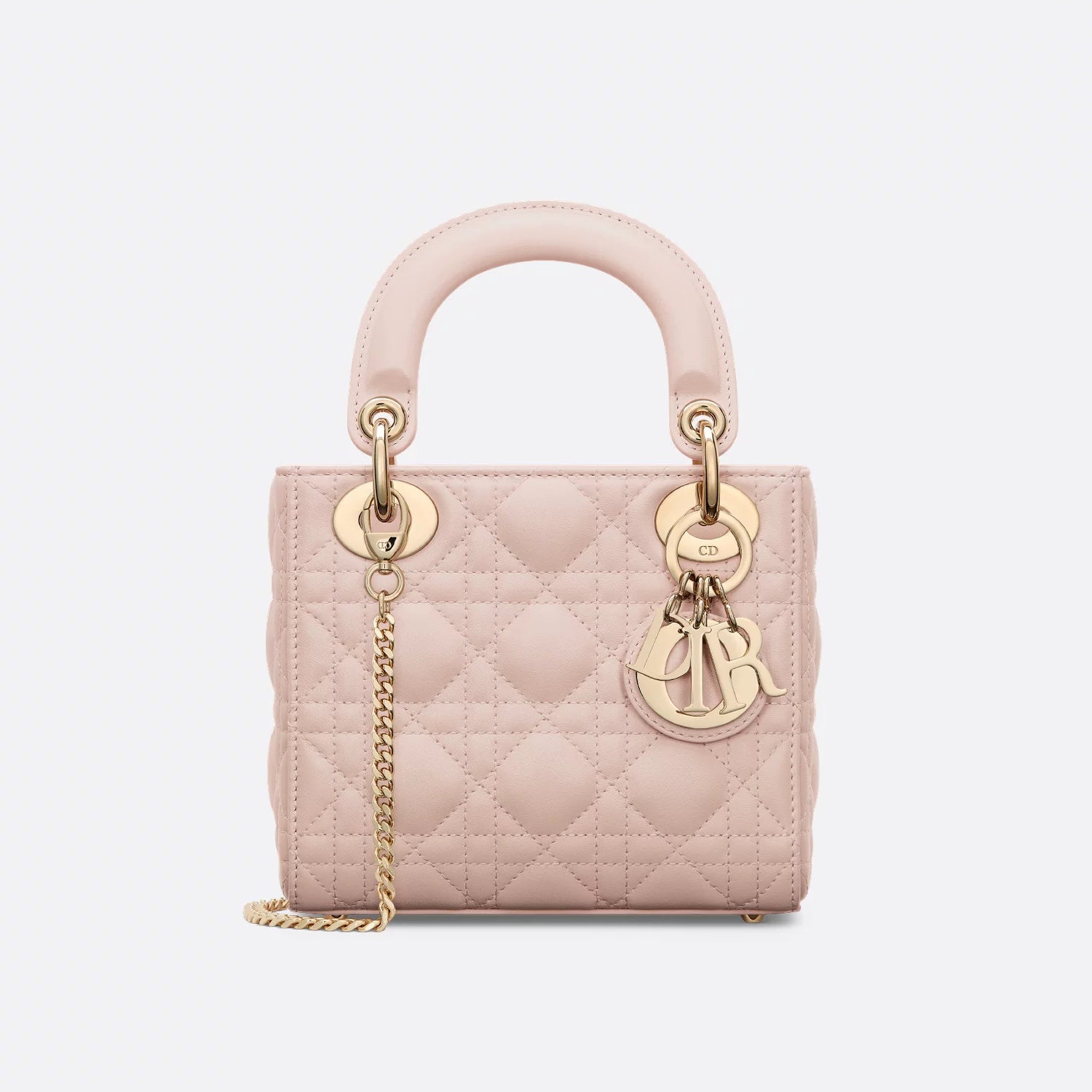 Dior Lady Women's Solid Color Metal Pendant Removable Chain Shoulder Strap Wicker Pattern Sheepskin Leather Single Shoulder Crossbody Handbag Bag Bags #77461