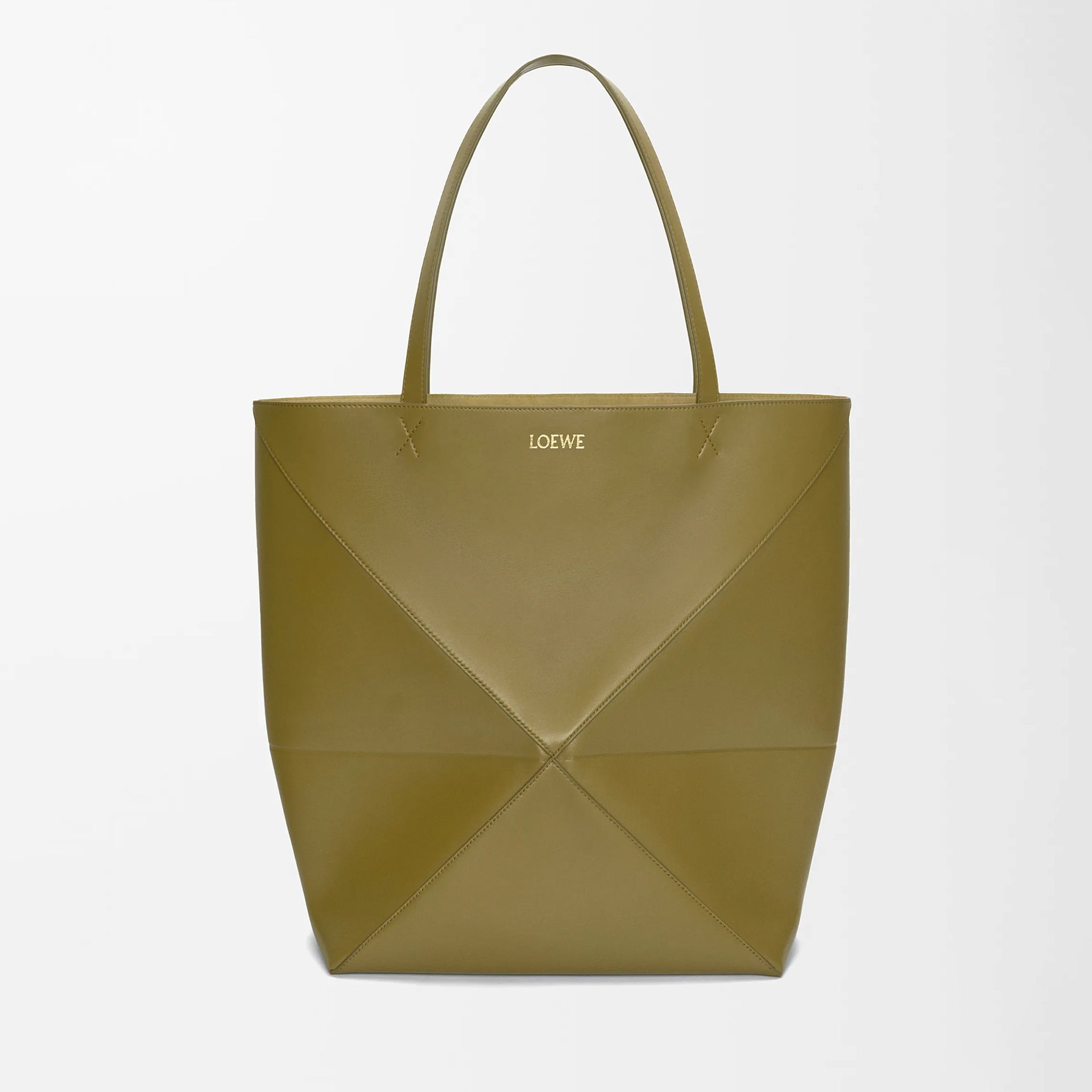 Loewe Women's XL Shiny Calfskin Puzzle Fold Tote Bag Vintage Solid Color Handbag Bags 0011091782 #81324