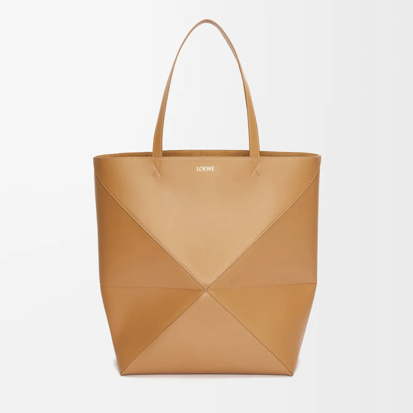 Loewe Women's XL Shiny Calfskin Puzzle Fold Tote Bag Vintage Solid Color Handbag Bags 0011091782 #81324