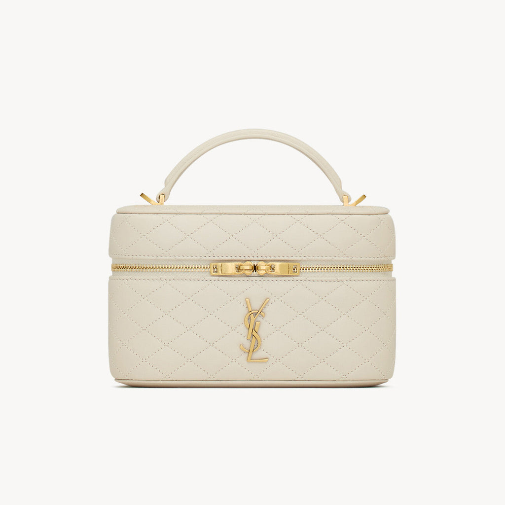 SAINT LAURENT GABY VANITY BAG Ladies Solid Color Detachable Adjustable Shoulder Strap Lambskin Shoulder Handbag Cosmetic Bag #76574