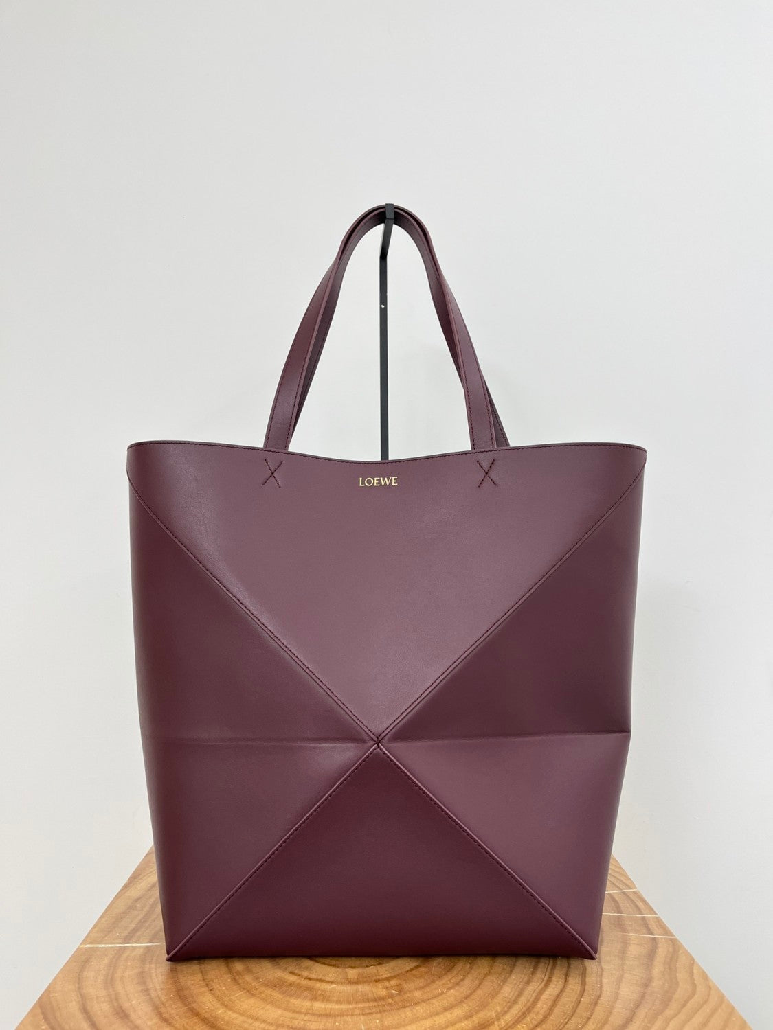 Loewe Women's XL Shiny Calfskin Puzzle Fold Tote Bag Vintage Solid Color Handbag Bags 0011091782 #81324
