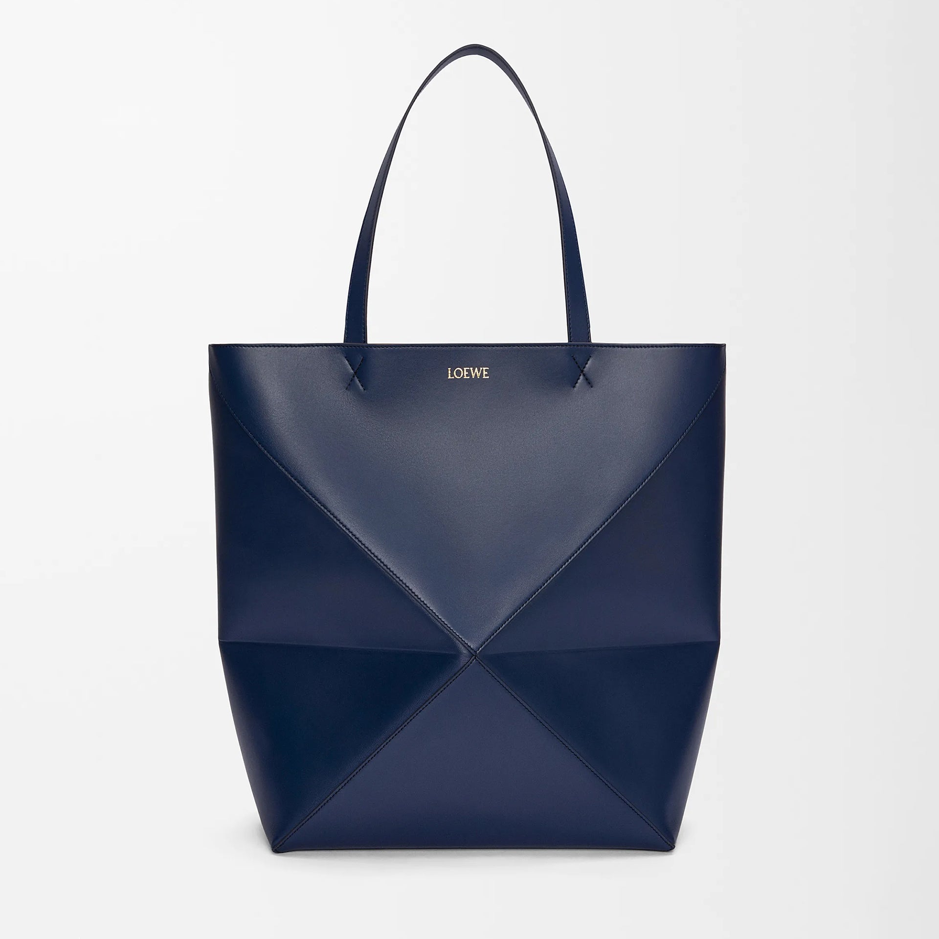 Loewe Women's XL Shiny Calfskin Puzzle Fold Tote Bag Vintage Solid Color Handbag Bags 0011091782 #81324