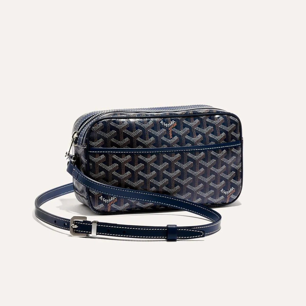 GOYARD Cap-vert Men's And Women's Old Flower Full Print Inside And Outside Compartments Canvas Patchwork Leather Messenger Bag Camera Bag Shoulder Crossbody Bags #76387