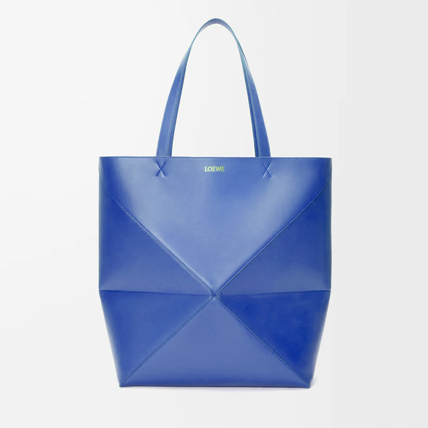 Loewe Women's XL Shiny Calfskin Puzzle Fold Tote Bag Vintage Solid Color Handbag Bags 0011091782 #81324
