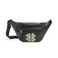 Balenciaga Explorer Men's Letter Print Zipper Closure Black Grained Cowhide Leather Single Shoulder Crossbody Belt Bag Bags #77711