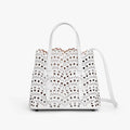 Alaia MINA 20 BAG IN VIENNE WAVE CALFSKIN Women's Solid Color Openwork Design Button Closure Wave Calfskin Shoulder Bag Handbag Bags #77381