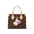 Louis Vuitton Lv X Tm Onthego Bb Women's Brown Old Flower Full Printing Removable Adjustable Shoulder Strap Coated Canvas Splicing Cowhide Tote Bag Shopping Bags Shoulder Crossbody Handbags #75413