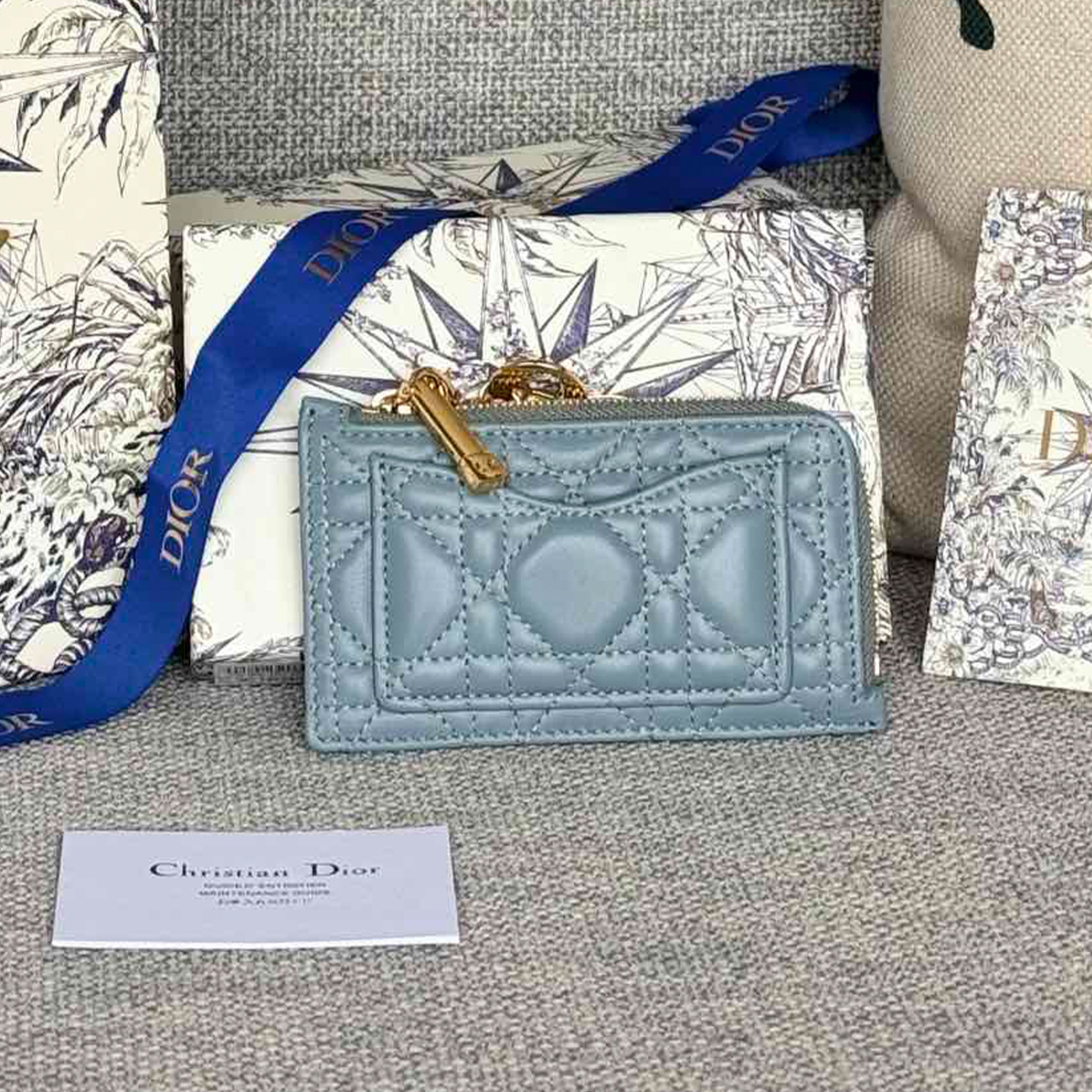 Dior Lady Dior Cosmos Zipped Card Holder Women's Fashion Temperament Logo Solid Colour Metal Decoration Card Case Card Holder Bag Bags S0965ONMJ  #81143