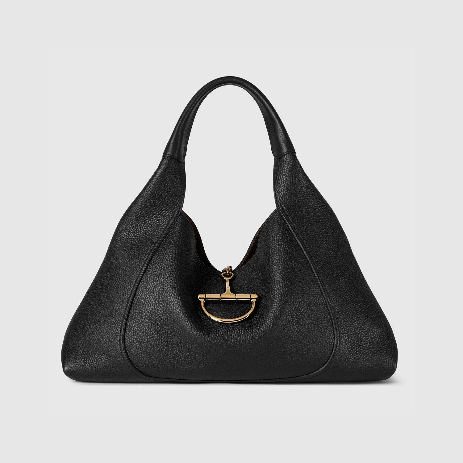 Gucci Softbit Women's Solid Color Horsebit Buckle Leather Tote Shoulder Bag Bags #76195