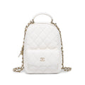 Chanel Women's Solid Color Chain Shoulder Strap Grained Cowhide Mini Backpack Bag Bags #77138