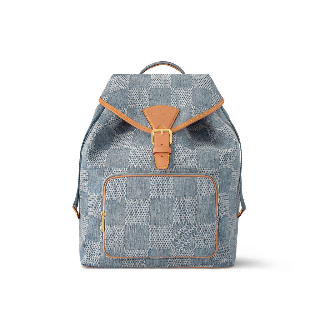 Louis Vuitton MONTSOURIS Men's Solid Colour Tessellated Printed Denim Shoulder Bag Backpacks Bags #76846
