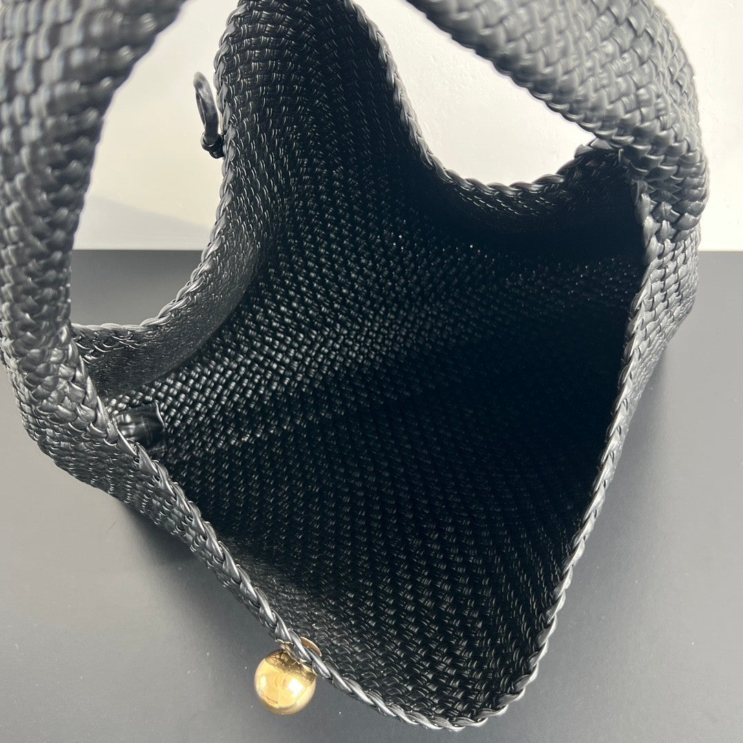 Bottega Veneta Tosca Woven Solid Colour Woven Leather Metallic Ball Decoration Flap Closure Handbag Shoulder Bag Bags #76882