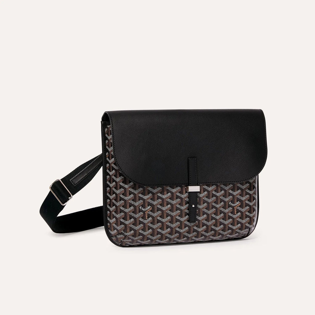 GOYARD Coursier Men's and Women's Solid Color Adjustable Shoulder Strap Canvas Spell Calfskin Messenger Bag Crossbody Shoulder Bags #77783