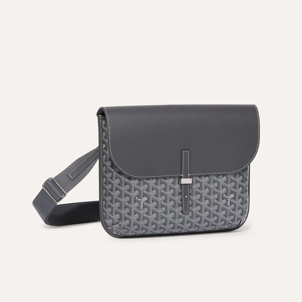 GOYARD Coursier Men's and Women's Solid Color Adjustable Shoulder Strap Canvas Spell Calfskin Messenger Bag Crossbody Shoulder Bags #76473