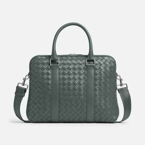 Bottega Veneta Intrecciato Men's Solid Color Adjustable Detachable Shoulder Strap Woven Calfskin Briefcase Handbag Bag Bags #77473