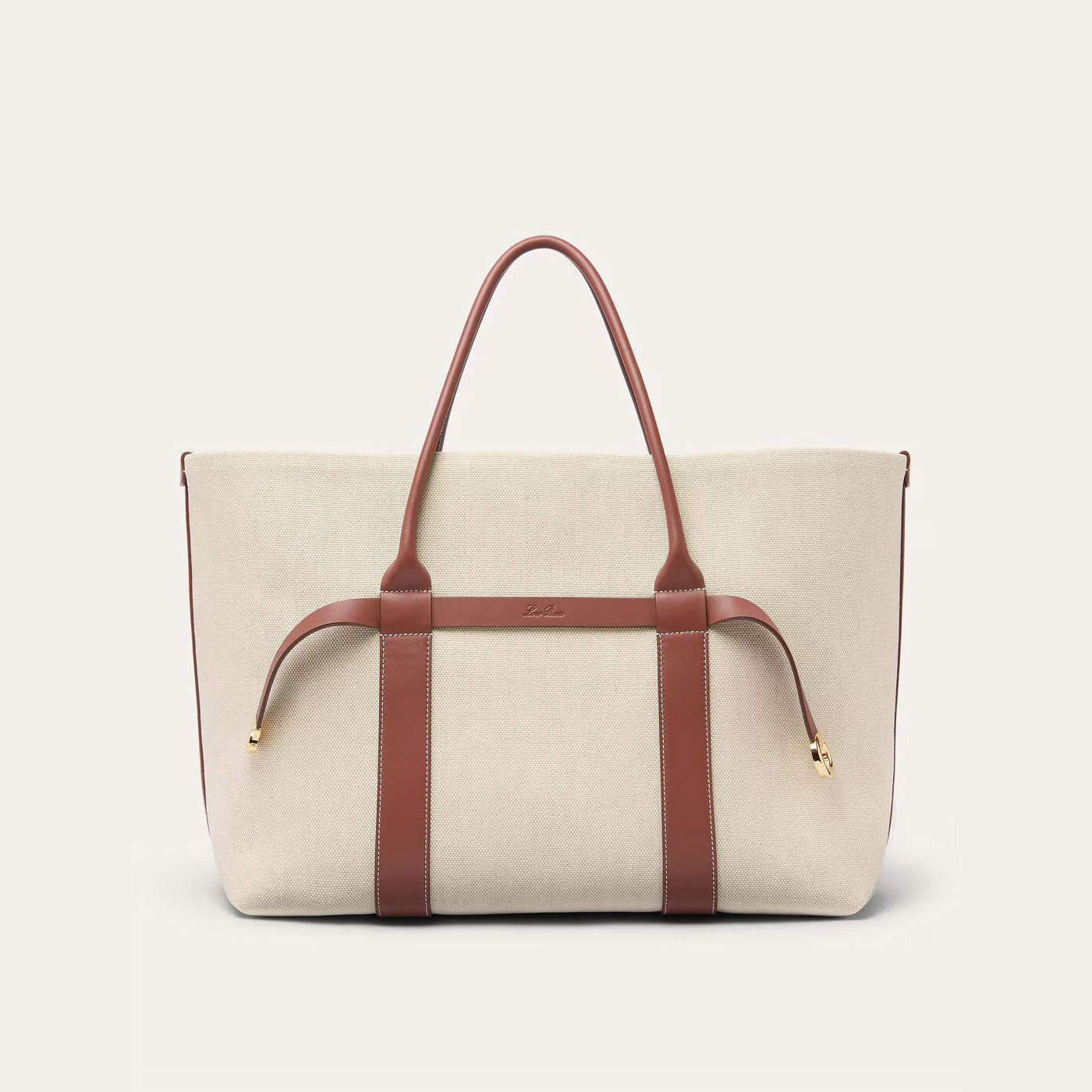 Loro Piana Ghiera Shopper Women's Solid Color Embossed Logo Cowhide Leather Solid Color Handbag Bag Bags #77325