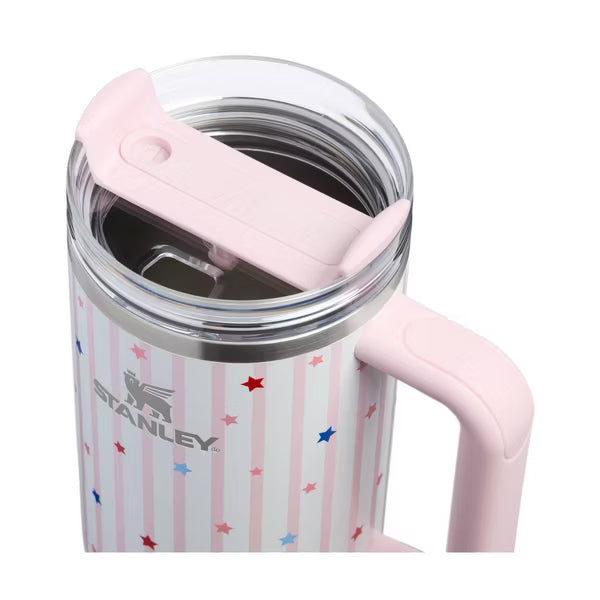 Stanley 40 oz Stainless Steel H2.0 FlowState Quencher Tumbler Pink Starry Stripes