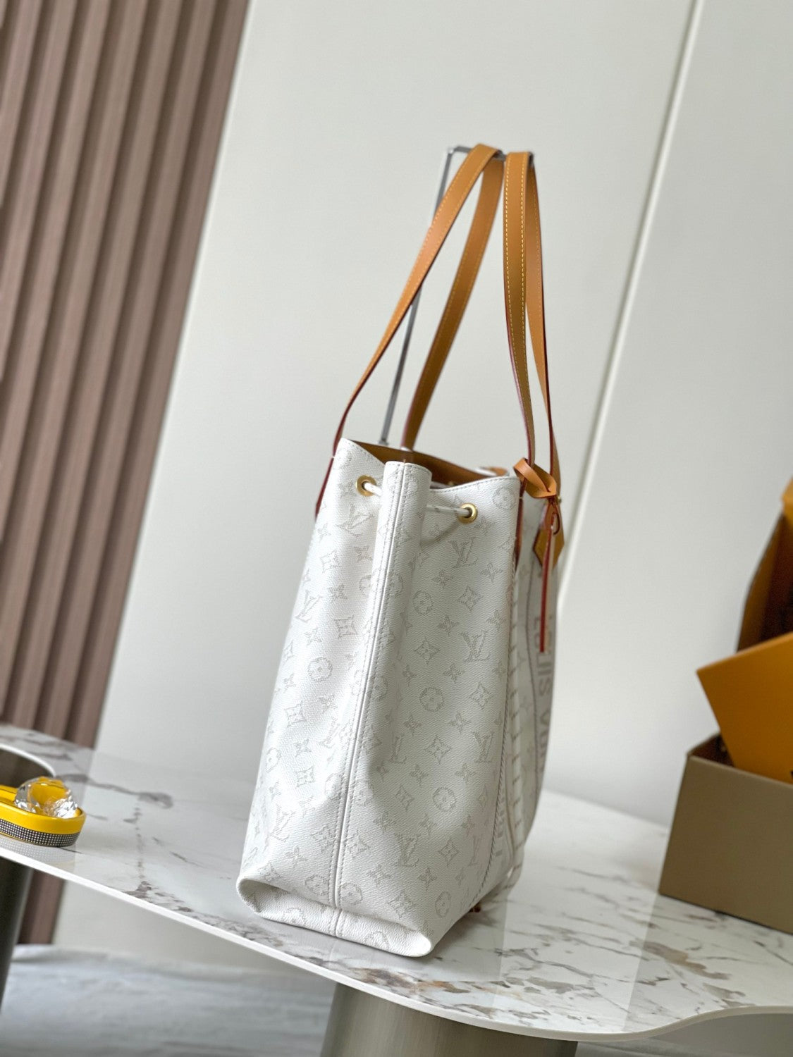 Louis Vuitton Marina Tote Women's Solid Color Letter Logo Coated Canvas Drawstring Shopping Bag Tote Bags #77455
