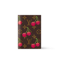 Louis Vuitton LV x TM Women's Brown Leather Passport Wallet with Cherry Pattern Print Bag Bags #77594