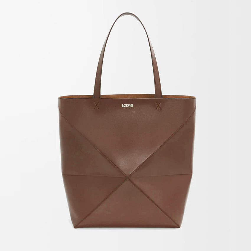 Loewe Women's XL Shiny Calfskin Puzzle Fold Tote Bag Vintage Solid Color Handbag Bags 0011091782 #81324