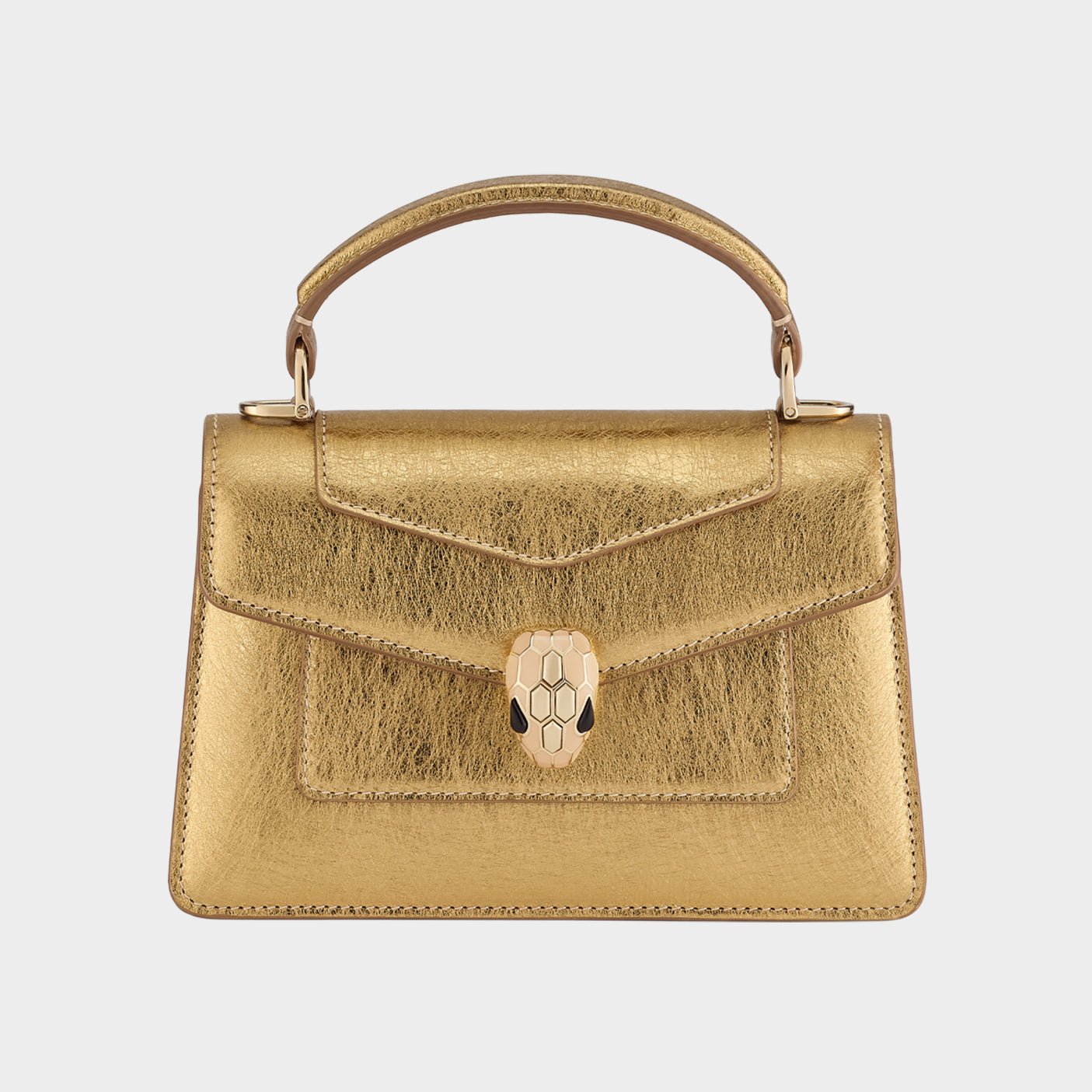 Bvlgari Women's Serpenti Forever Series Fashion Solid Color Mini Top Handle Bags Leather Bags #71971