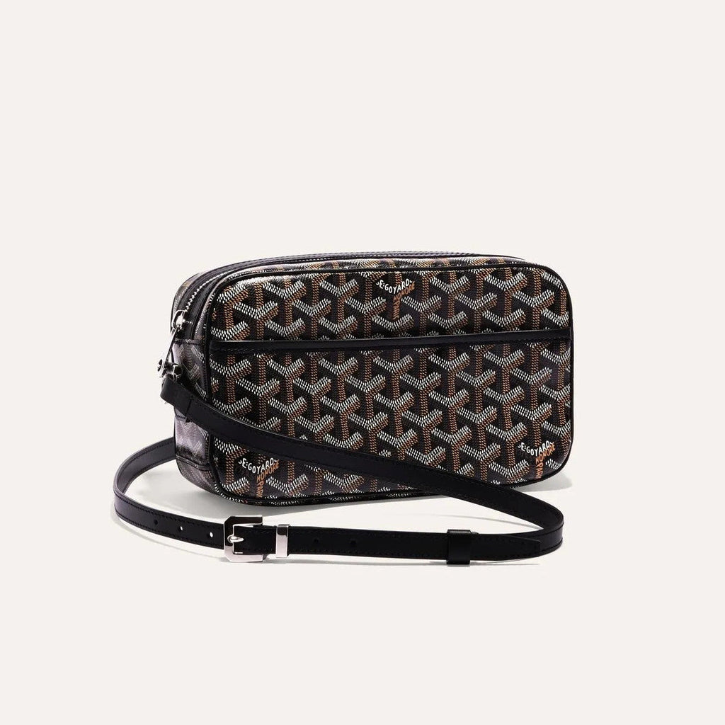 GOYARD Cap-vert Men's And Women's Old Flower Full Print Inside And Outside Compartments Canvas Patchwork Leather Messenger Bag Camera Bag Shoulder Crossbody Bags #76387