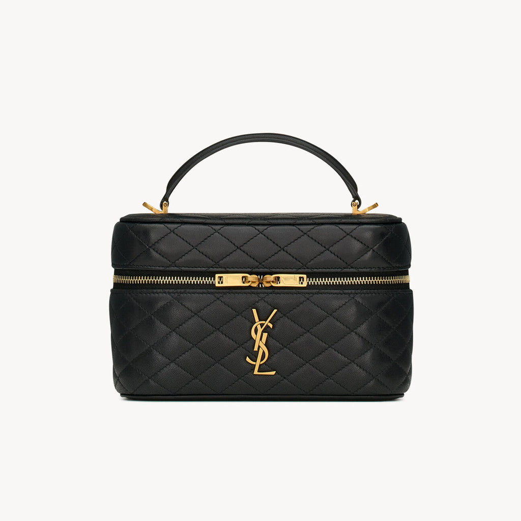 SAINT LAURENT GABY VANITY BAG Ladies Solid Color Detachable Adjustable Shoulder Strap Lambskin Shoulder Handbag Cosmetic Bag #76574