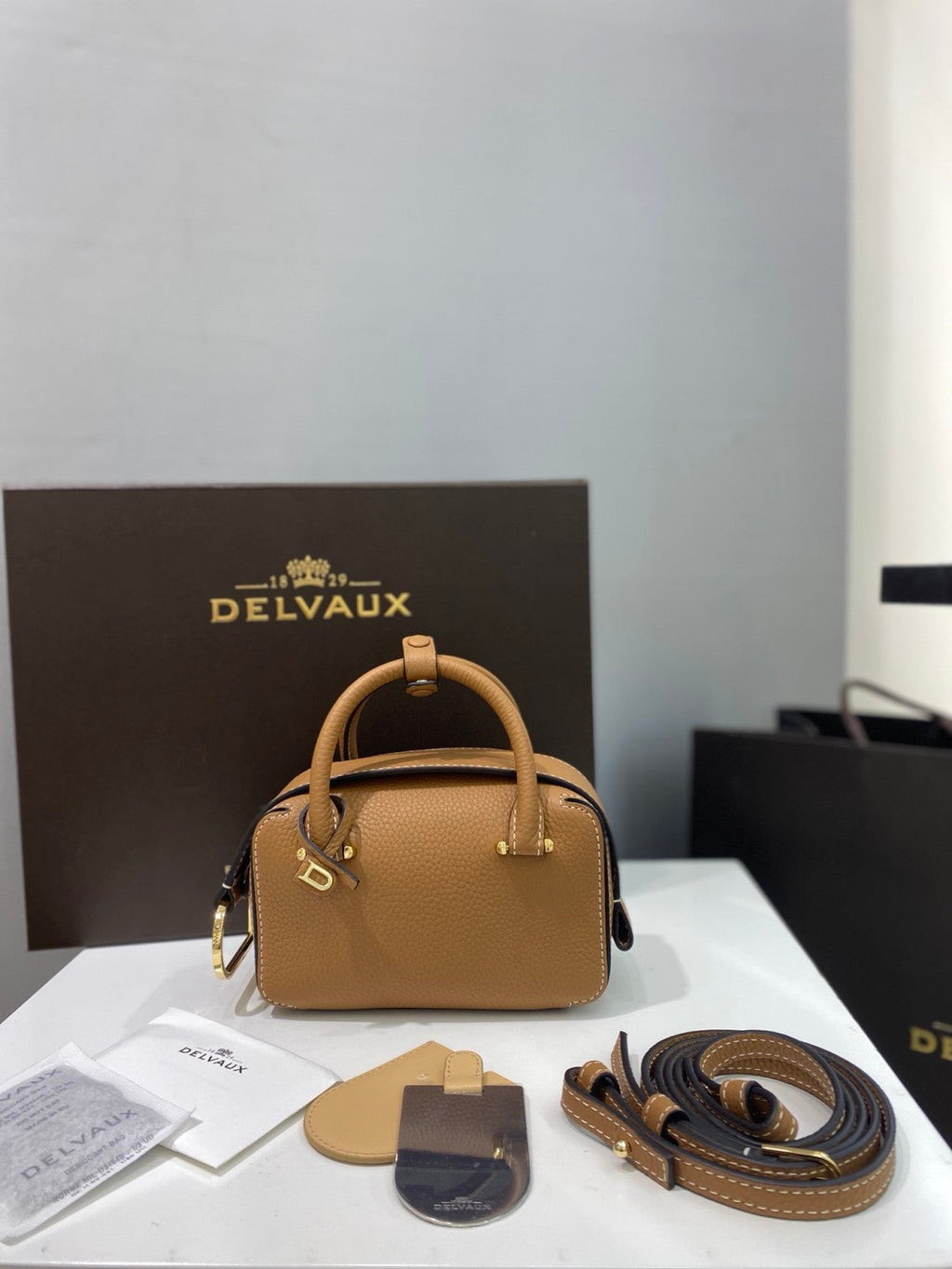 Delvaux Women's Solid Color Detachable Shoulder Strap Grained Calfskin Shoulder Handbag Bag Bags #76171