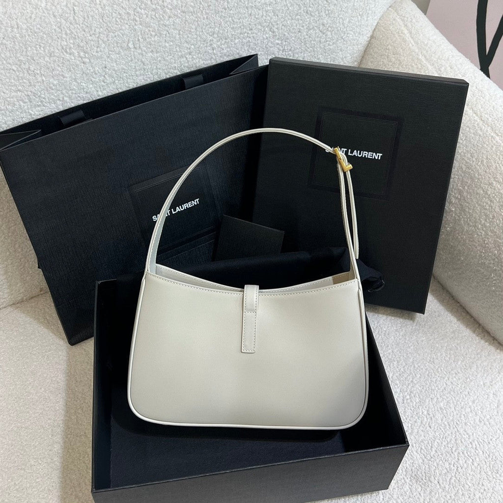 SAINT LAURENT LE 5 À 7 Women's Adjustable Shoulder Strap Solid Color Smooth Leather Shoulder Handbag Bag Bags #75551