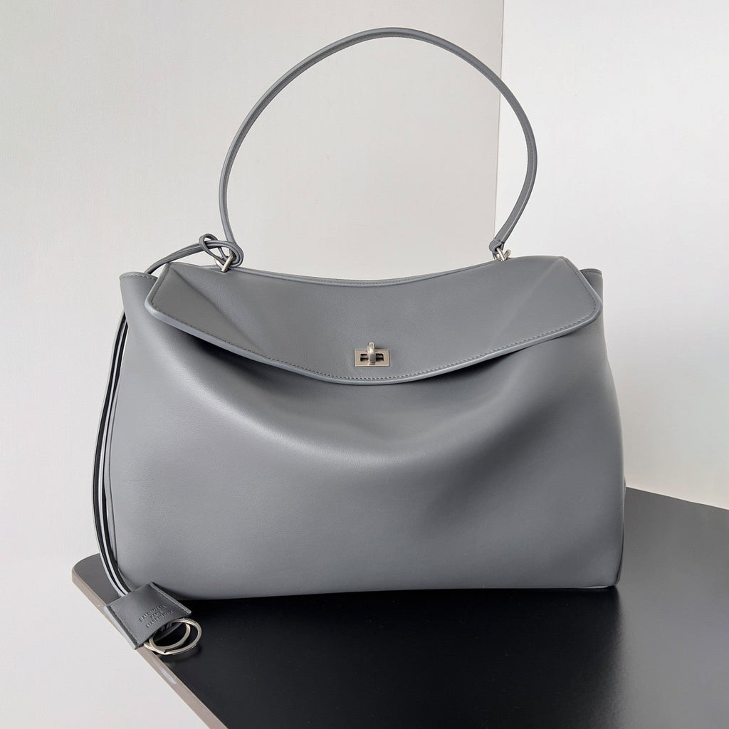 Balenciaga Rodeo Large Handbag Women's Men's Solid Fashion Leather Contour Gold Silver Metal Accessories Bags 7897442AA4V2621 Ngvp #1584