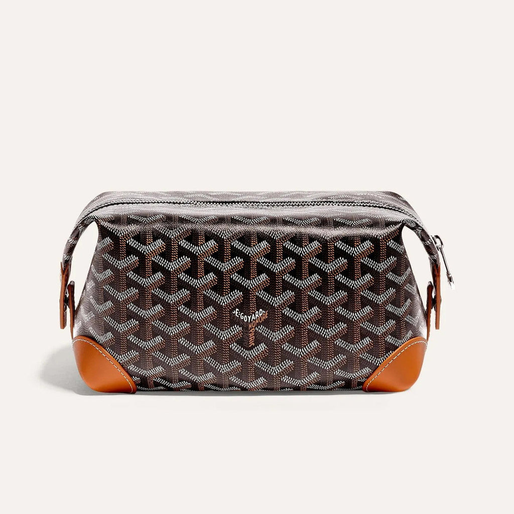 GOYARD Bowling 25 Men's and Women's Y-shaped Old-fashioned Full-print Zipper Leather Handbag Makeup Bag Bags #77132
