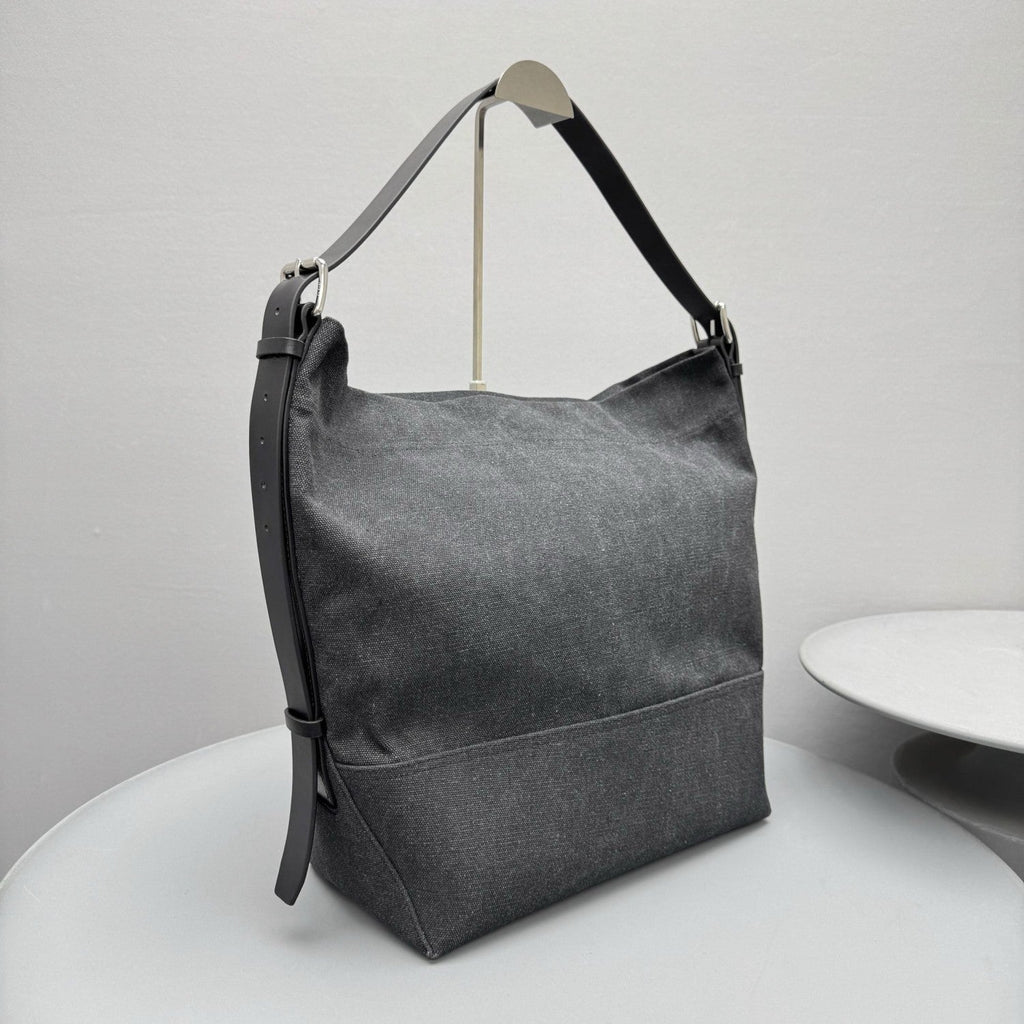 Lemaire Women's Canvas Tote Bag Fashion Trend Denim Splicing Leather Large Bags Shoulder Bag Ngvp #1733