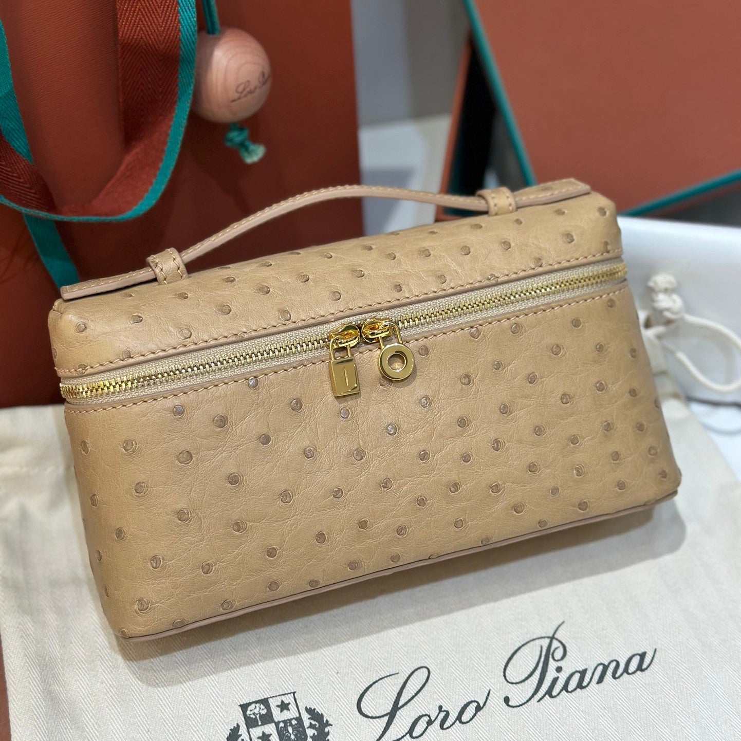 Loro Piana Extra pocket L19 Extra Pocket Women's Solid Color Double Zipper Closure Calfskin Shoulder Bag Bags #75346