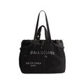 Balenciaga Women's Monogrammed Printed Drawstring Closure Mesh Pocket Tote Bag Bags #75669